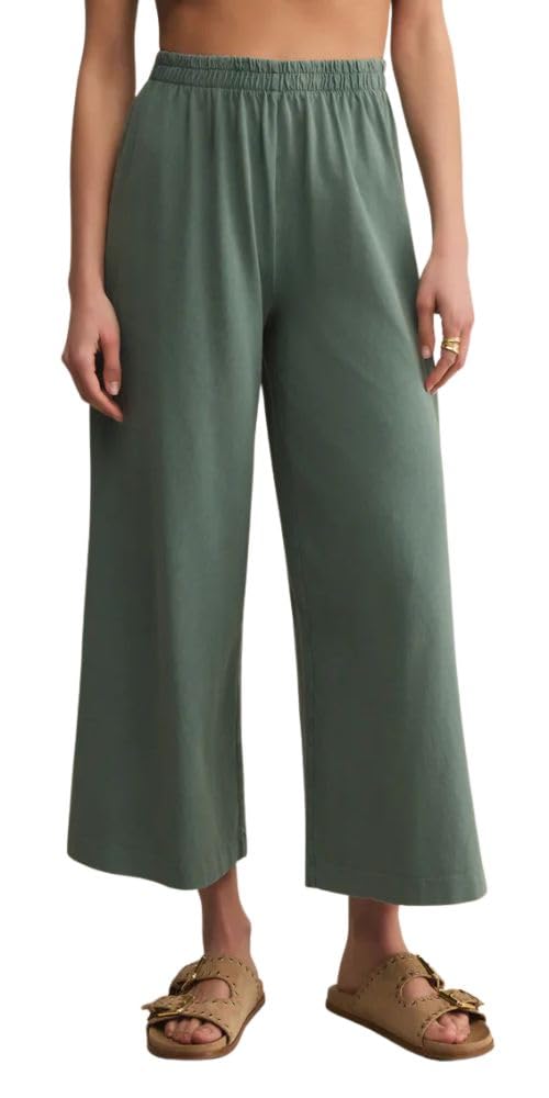 Z SUPPLY Women's Scout Jersey Flare Pants, Hunter Green, XS